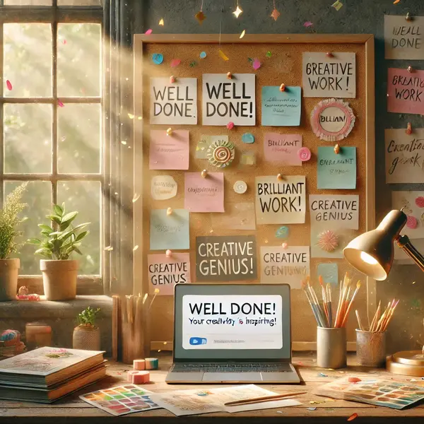 Gratifying Messages for Creative Achievements