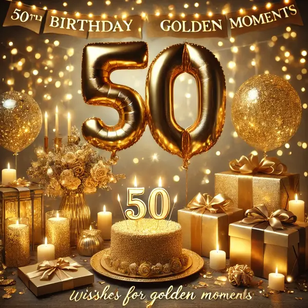 50th Birthday Wishes for Golden Moments
