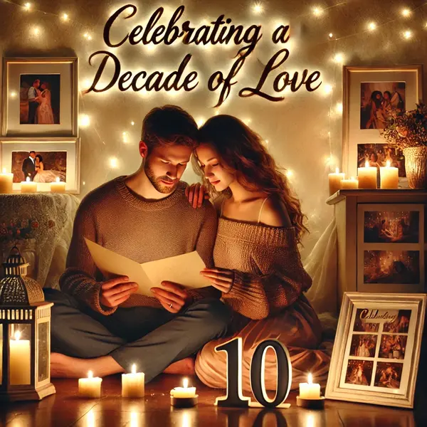 Celebrating a decade of love with heartfelt words.