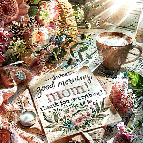 Sweet good morning wishes filled with appreciation for mom.