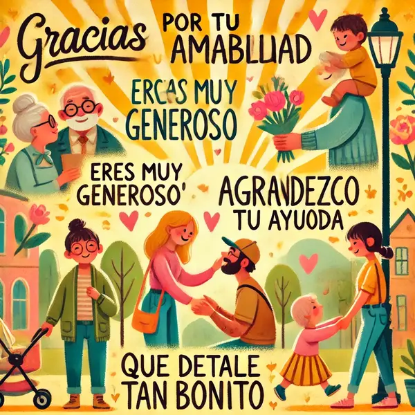 Appreciation phrases In Spanish For kindness