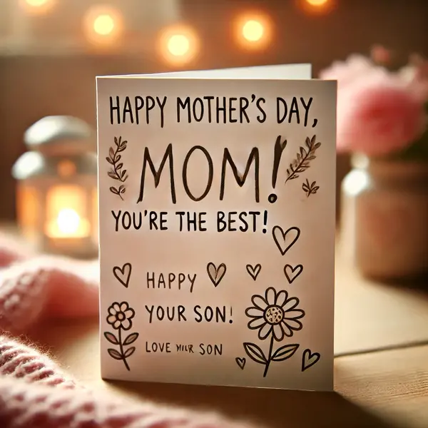 Simple and Sweet Mother's Day Notes from Son