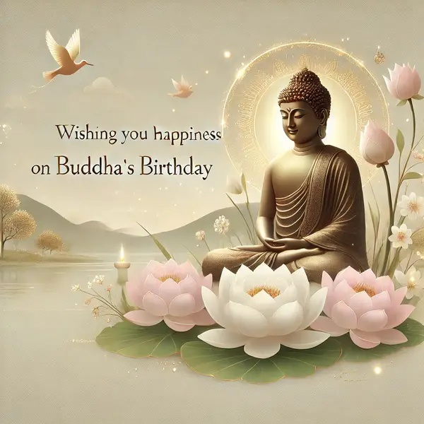 Peaceful Buddha birthday messages with pictures for relatives