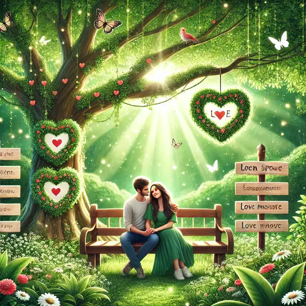 Green Space Love Messages for Couples