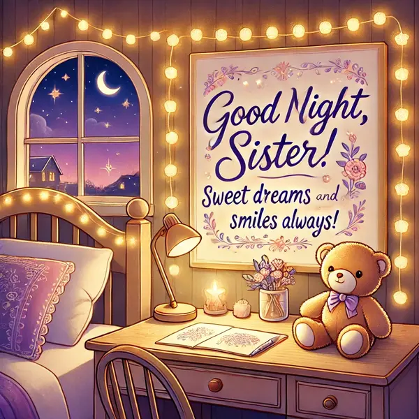 Good Night Messages For Sister To Make Her Smile