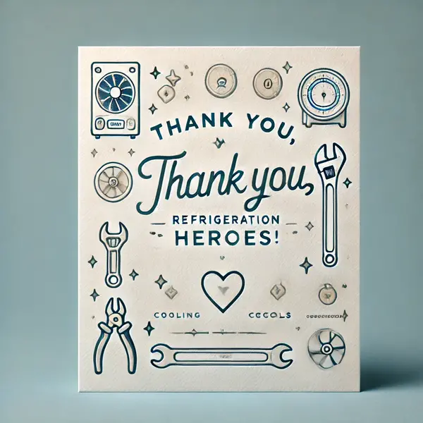 Simple Thank You Notes for Refrigeration Heroes
