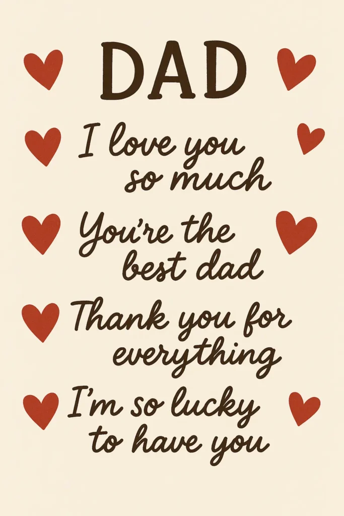 Sweet messages for dad