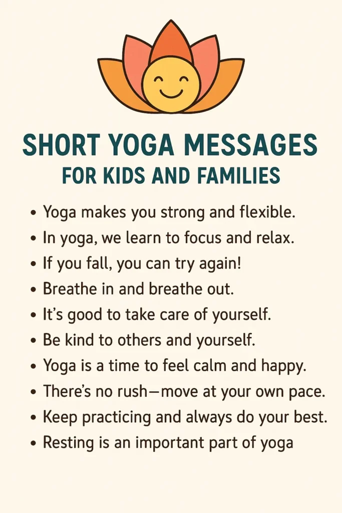 Short Yoga Day Messages for Kids and Families