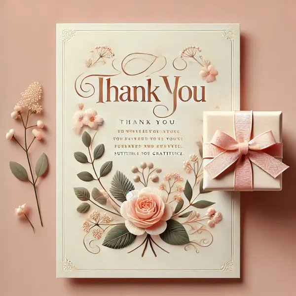 Flower and Gift Thank You Wording