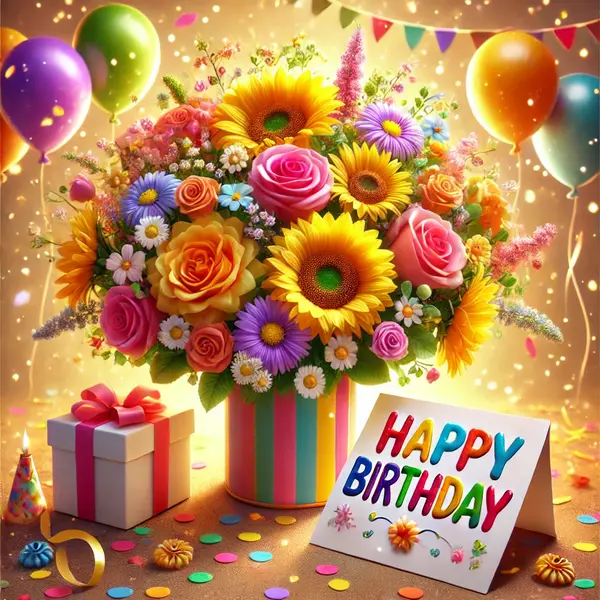 Cheerful Birthday Flower Messages