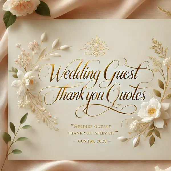 Elegant Wedding Guest Thank You Quotes