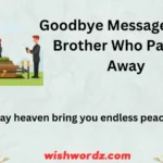 Goodbye messages to a brother who passed away
