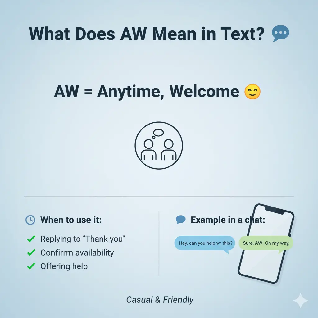 aw meaning in text 💬